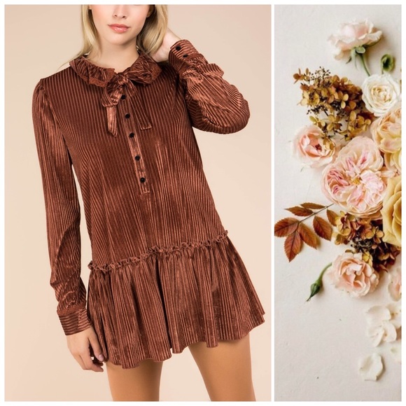 POL Autumn Stripe Velvet Layering Tunic - Picture 2 of 7